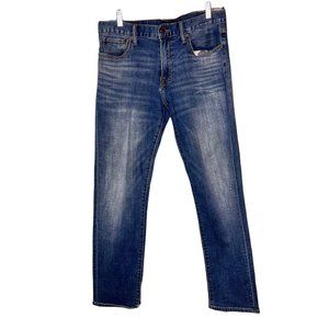 Lucky Brand jeans mens 33 blue 221 original straight stretch medium wash zip fly